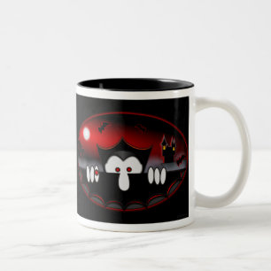 Café Em Dois Tons Caneca preta de Kilroy- do vampiro