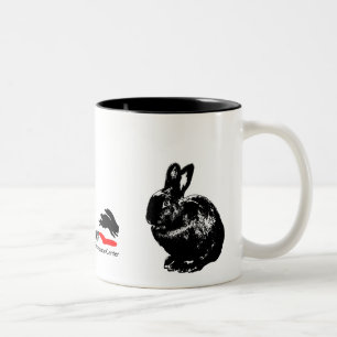Café Em Dois Tons Caneca preta dos coelhos de BunnyLuv