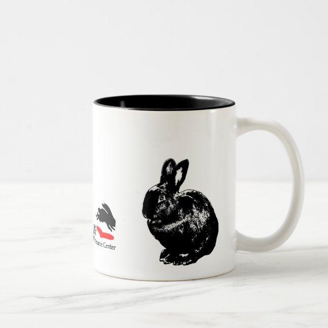 Café Em Dois Tons Caneca preta dos coelhos de BunnyLuv (Direita)