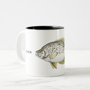 Café Em Dois Tons Caneca Preta   Mug de peixe
