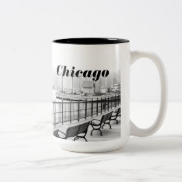 Café Em Dois Tons Caneca preto e branco da foto de Chicago