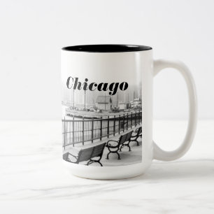 Café Em Dois Tons Caneca preto e branco da foto de Chicago
