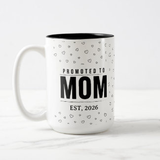Café Em Dois Tons Caneca Promovida a Mamãe 2026 Presente para Mãe de