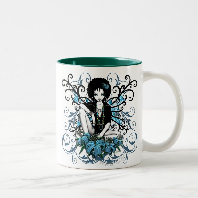 Café Em Dois Tons Caneca retro da fantasia de China Lilly (Direita)