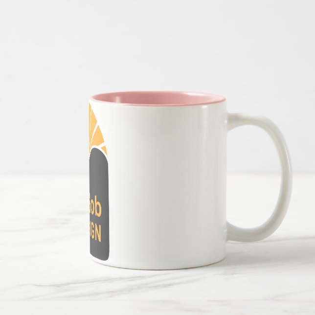 Café Em Dois Tons Caneca rosa de 440ml com duas cores (Direita)