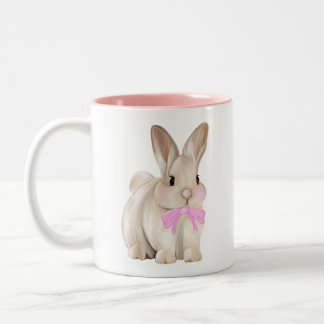 Café Em Dois Tons Caneca Rosa de Coelhinho Fofo