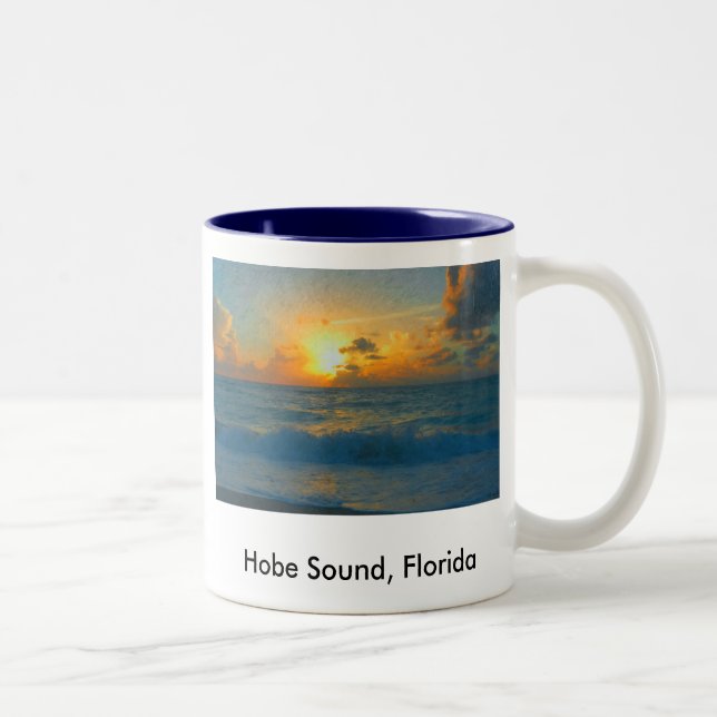 Café Em Dois Tons Caneca sadia da praia de Hobe (Direita)