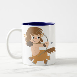 Café Em Dois Tons Caneca Sagitário Centauro de Desenho Animado Fofo