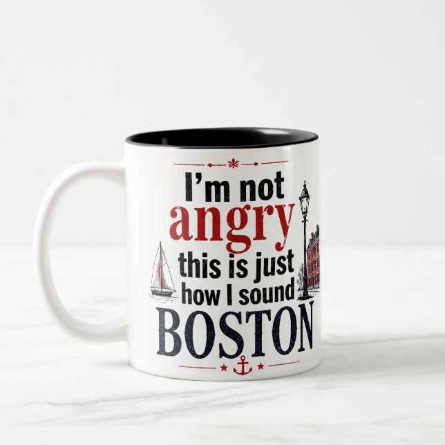 Café Em Dois Tons Caneca sarcástica de Boston (Esquerda)
