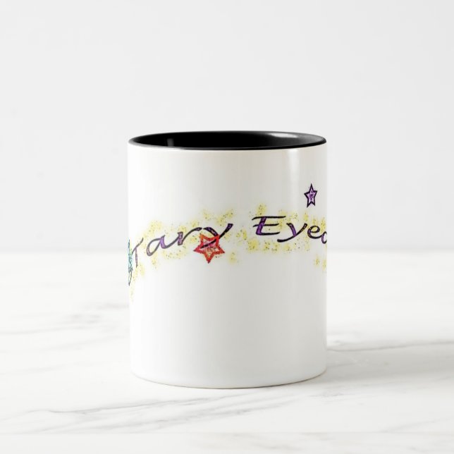 Café Em Dois Tons caneca simplificada de olhos estrelados2 (Centro)