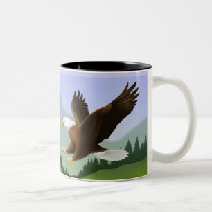 Café Em Dois Tons Caneca subindo de Eagle da escritura do 40:31 de