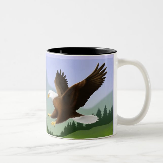 Café Em Dois Tons Caneca subindo de Eagle da escritura do 40:31 de (Direita)