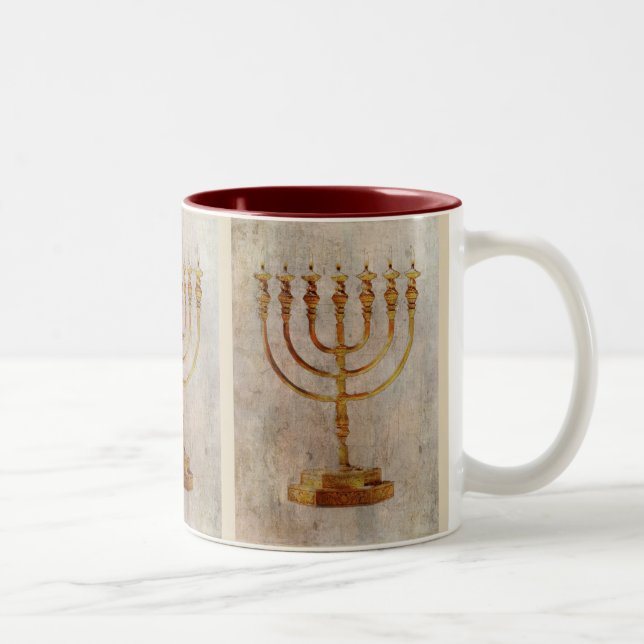 Café Em Dois Tons Caneca Tasse Tazza de Menorah Israel (Direita)