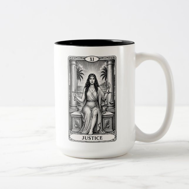 Café Em Dois Tons caneca temática de carta de tarot (Direita)