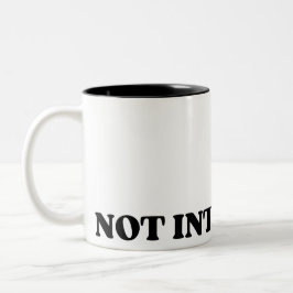 Café Em Dois Tons Caneca Típográfica Retro de Duas Cores 'Não Intere