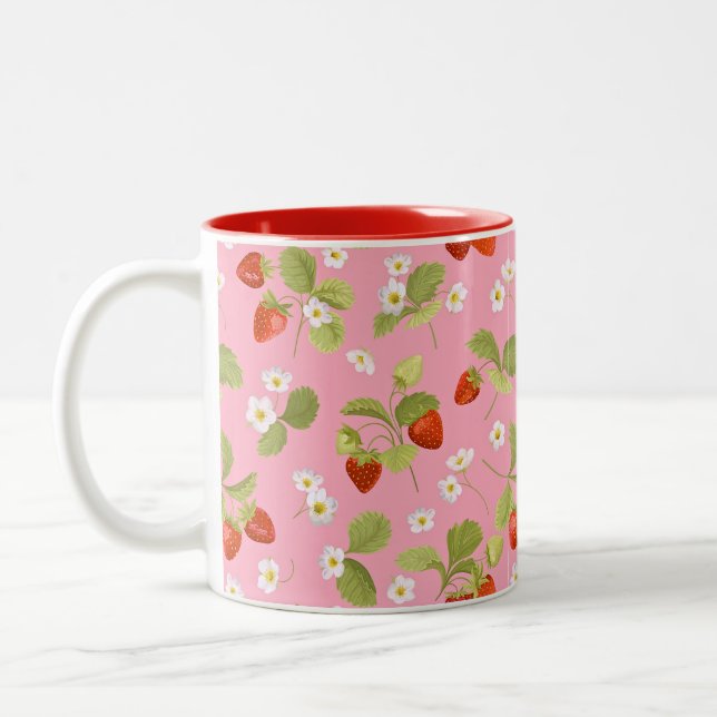 Café Em Dois Tons Caneca Two Tone Jardim de Morango (Esquerda)