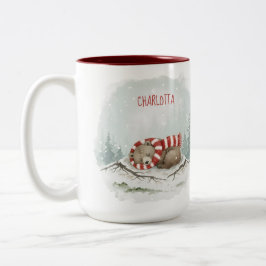 Café Em Dois Tons Caneca Urso de Inverno Personalizada – Design de A