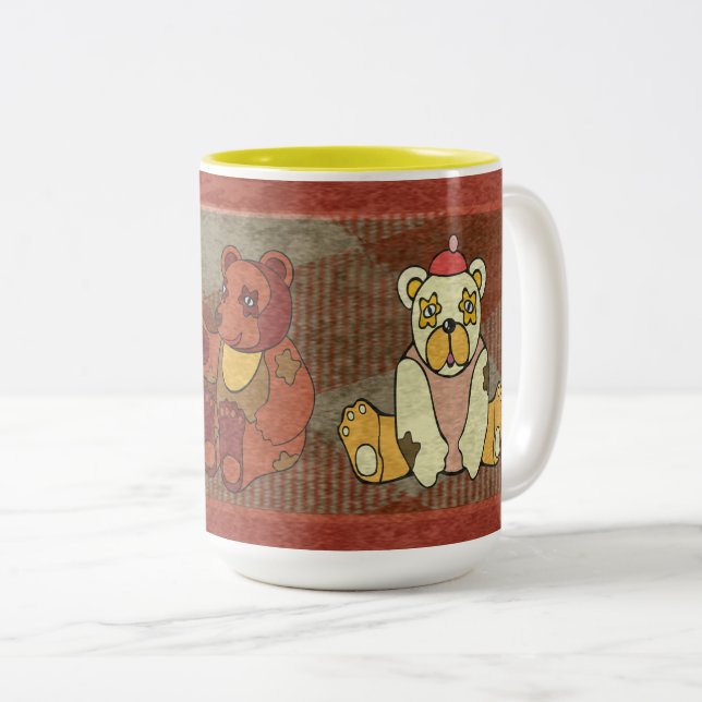 Café Em Dois Tons Caneca Ursos de Pelúcia (Frente Esquerda)