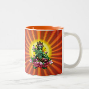 Café Em Dois Tons Caneca verde de Ārya Tārā Buddha
