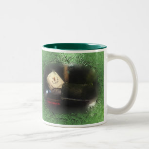 Café Em Dois Tons Caneca verde do saco de sono de S'Mores