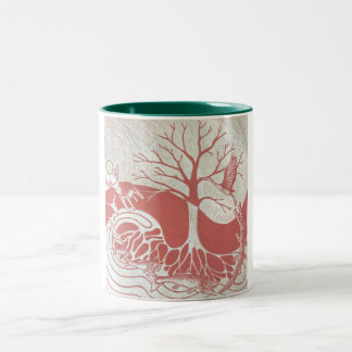 Café Em Dois Tons Caneca verde vermelha de Naturecycle