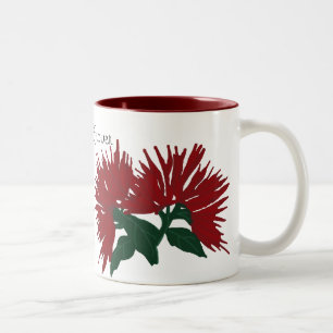Café Em Dois Tons Caneca vermelha da flor de Lehua