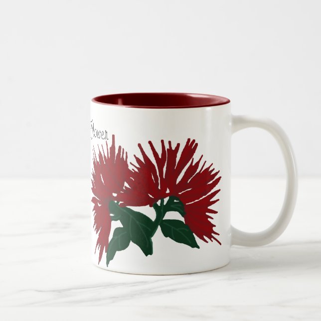Café Em Dois Tons Caneca vermelha da flor de Lehua (Direita)
