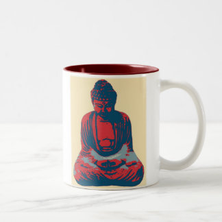 Café Em Dois Tons Caneca vermelha de Buddha