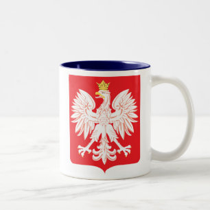 Café Em Dois Tons Caneca vermelha polonesa do protetor de Eagle