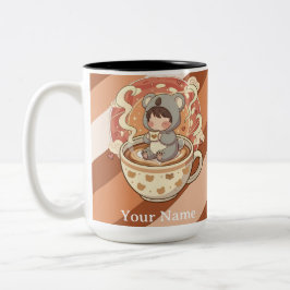 Café Em Dois Tons Caneca Vibrante de Duas Cores Kawaii Chibi Koala