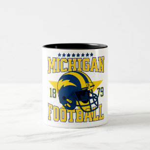 Café Em Dois Tons Caneca Vintage de Futebol Universitário de Michiga