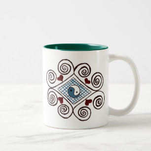 Café Em Dois Tons caneca ying de yang