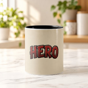Café Em Dois Tons CANHÃO   Caneca de Letra Vintage de Quadrinhos