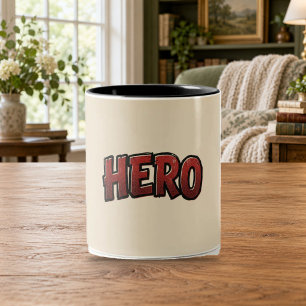 Café Em Dois Tons CANHÃO   Caneca de Letra Vintage de Quadrinhos