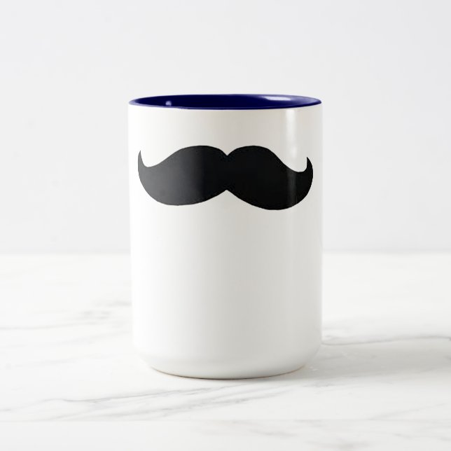 Café Em Dois Tons Cãozinho de café, caneca engraçada, melhor bigode  (Centro)
