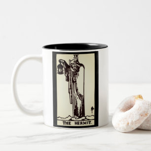 Café Em Dois Tons cartão de tarô hermit   caneca