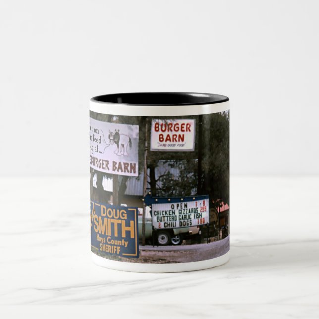 Café Em Dois Tons Celeiro Wimberley do hamburguer, caneca de Texas (Centro)