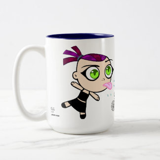 Café Em Dois Tons Chibi espumoso & caneca de Germana