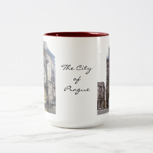 Café Em Dois Tons Cidade da caneca de Praga