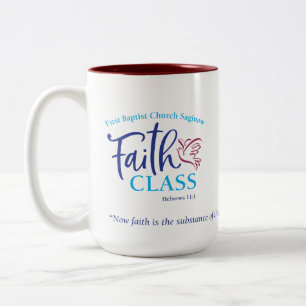 Café Em Dois Tons Classe da fé de FBC Saginaw 15 onças. caneca ou