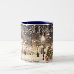 Café Em Dois Tons Coleção #4 da vida urbana, caneca do Dois-Tom de