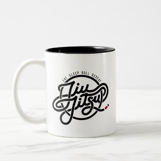 Café Em Dois Tons Coma, durma, role, repita a caneca TwoTone de | (Esquerda)