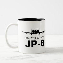 Café Em Dois Tons Comece o dia com a caneca de JP-8 Warthog A-10