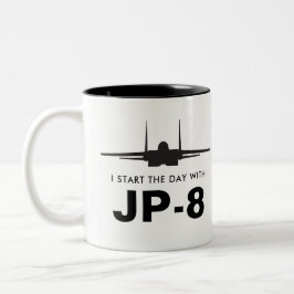 Café Em Dois Tons Comece o dia com a caneca poderosa de JP-8 Eagle