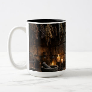 Café Em Dois Tons Cova de Ervas de Bruxa Caneca Preta
