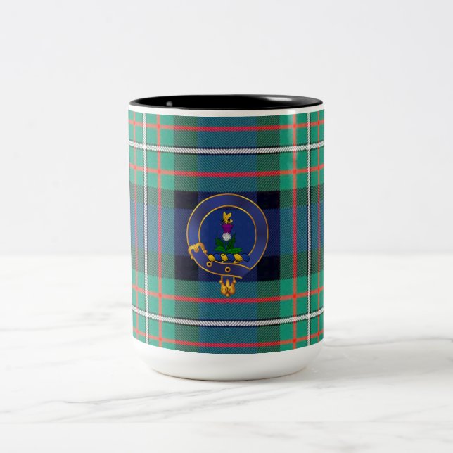 Café Em Dois Tons Crachá de clã Ferguson e caneca tartan (Centro)