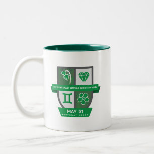 Café Em Dois Tons Crest™ de Aniversário de Gêmeos para Caneca de 21 