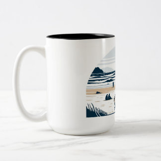 Café Em Dois Tons Crianças brincando - caneca de praia