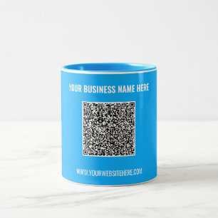 Café Em Dois Tons Crie Seu Código QR Caneca de Negócios Presente Esc
