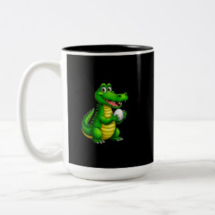 Café Em Dois Tons Crocodilo Fofo Fique Selvagem Caneca Preta – De An